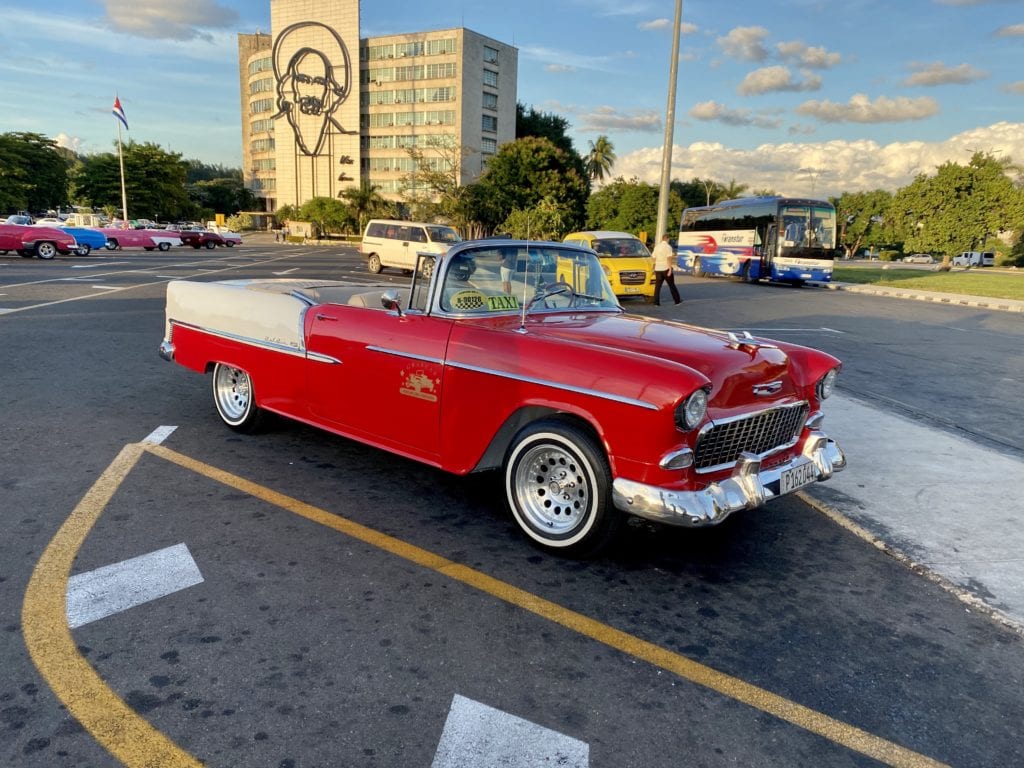 a car parked in a parking lot in Cuba