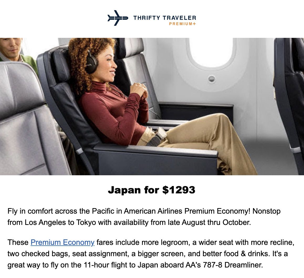 AA Premium Economy flight deal