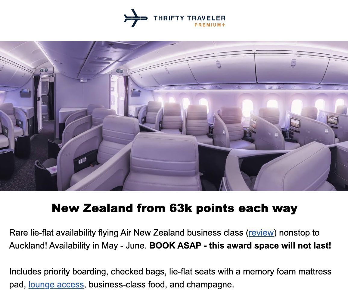Air New Zealand business class