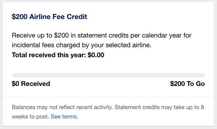 amex airline credit tracker
