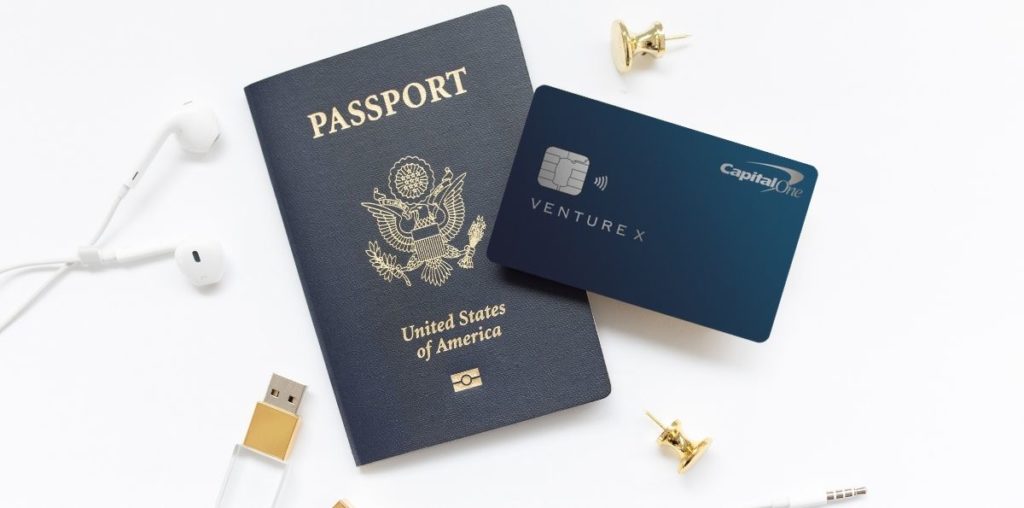 Capital One Venture X Rewards Credit Card with a passport