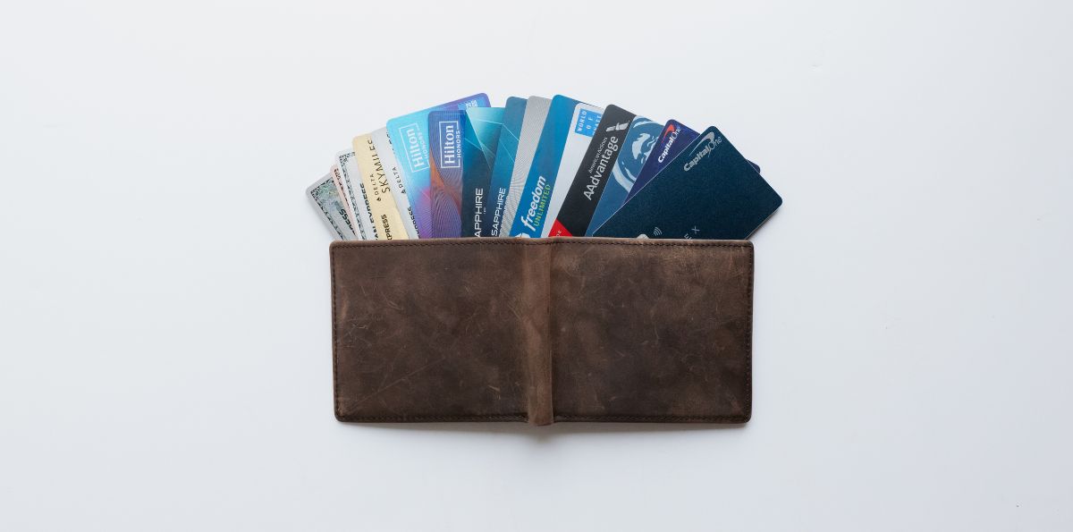 credit cards fanned out in a wallet