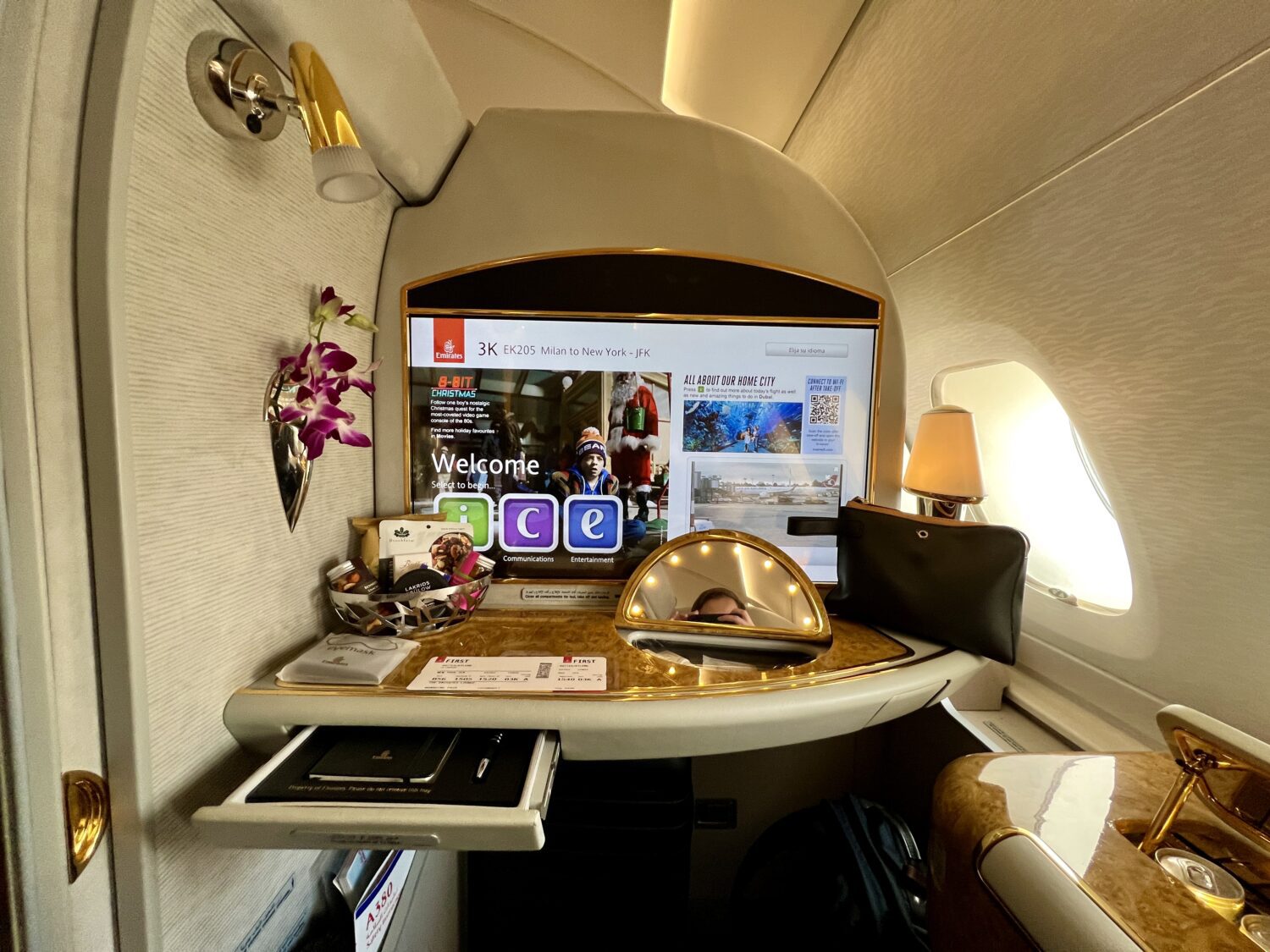 emirates first class entertainment screen