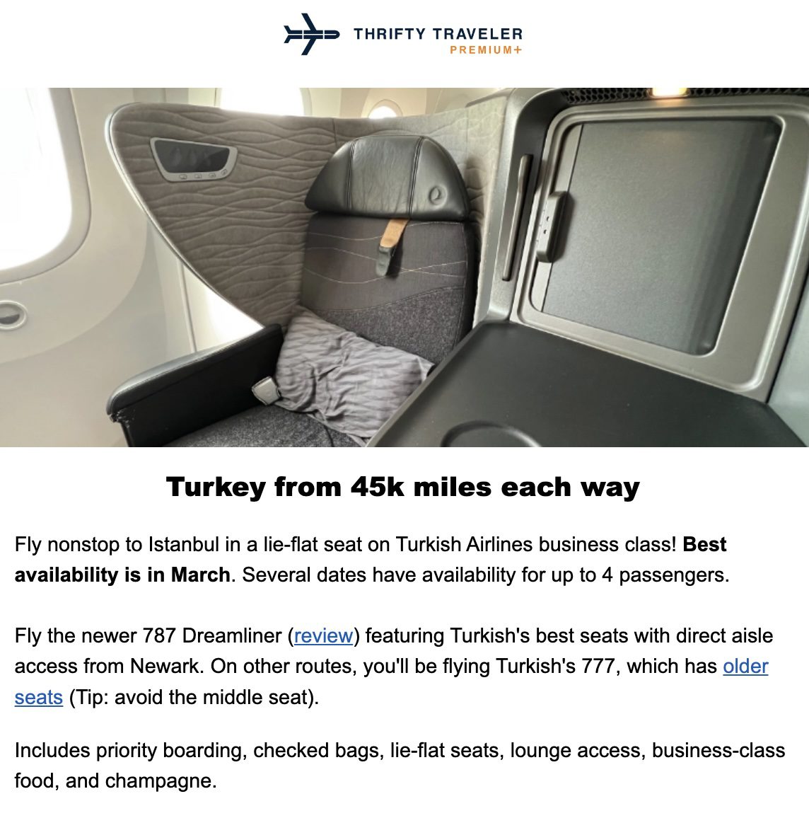 Washington DC Turkey biz class flight deal