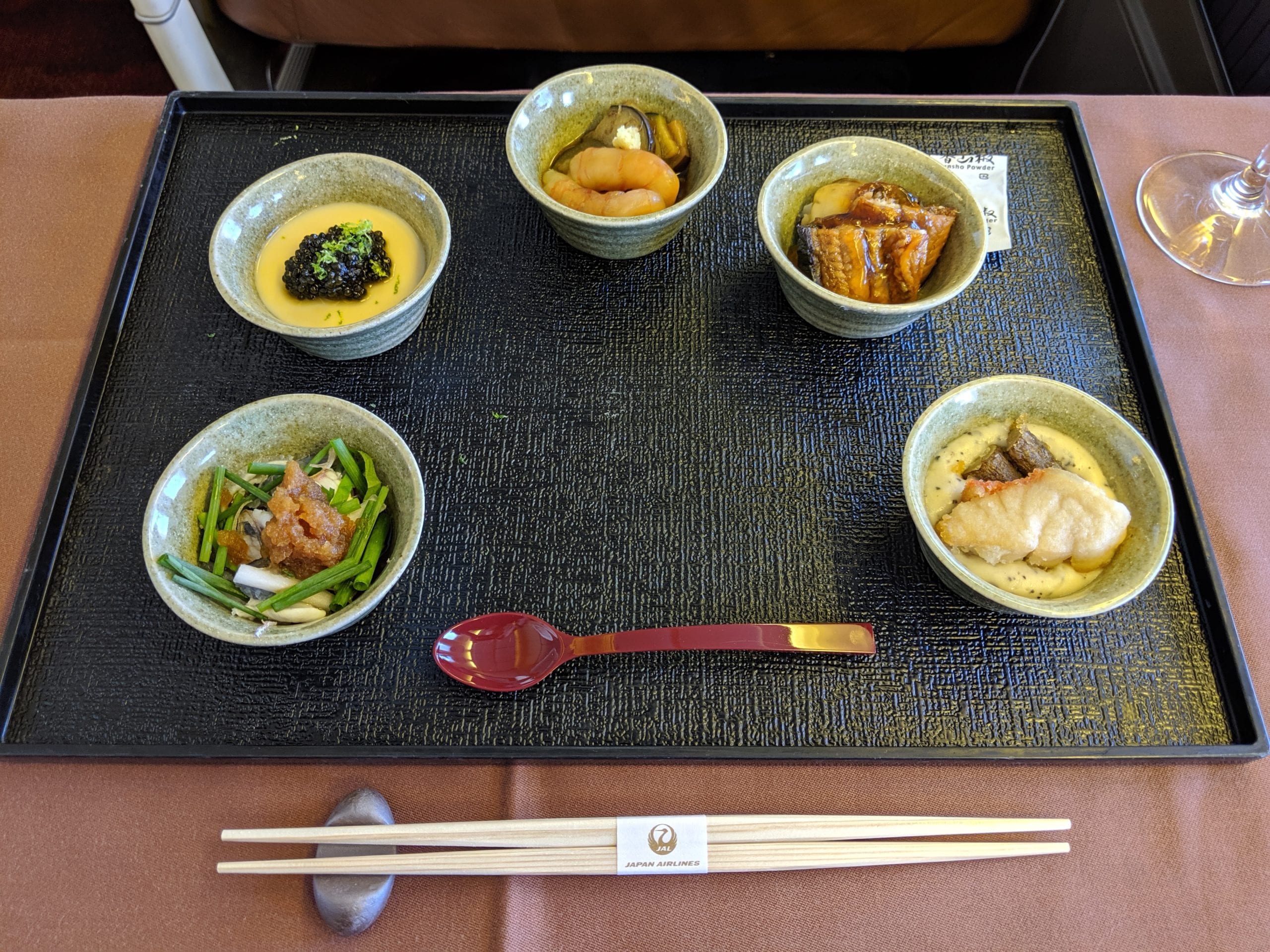 japan airlines first class meal