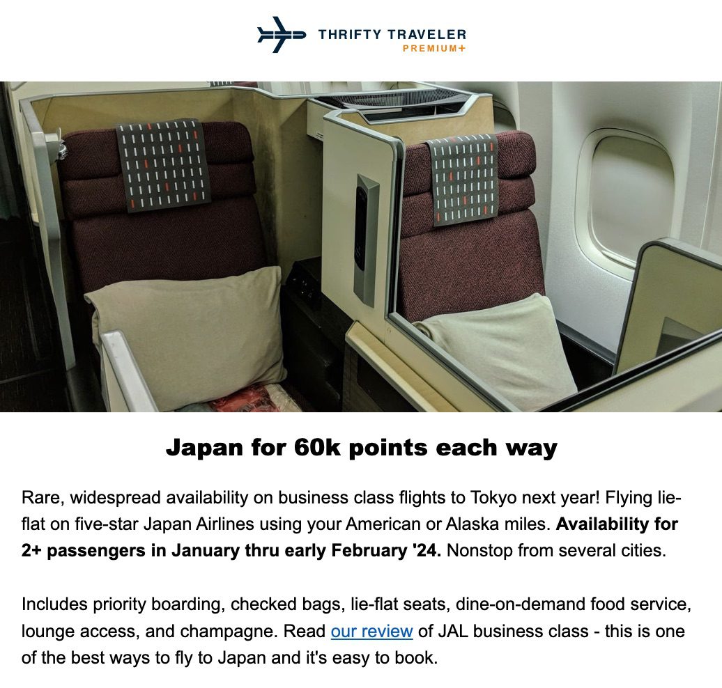 japan airlines award alert