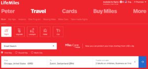LifeMiles booking page