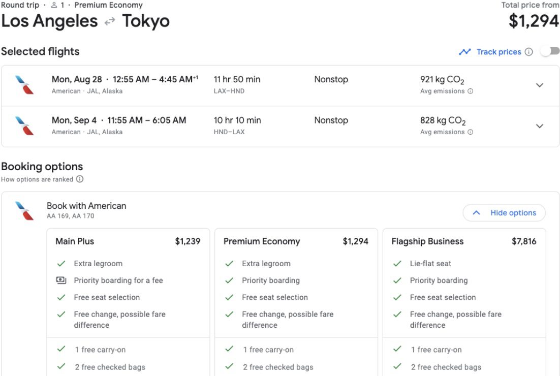 Premium economy flight deal to Tokyo