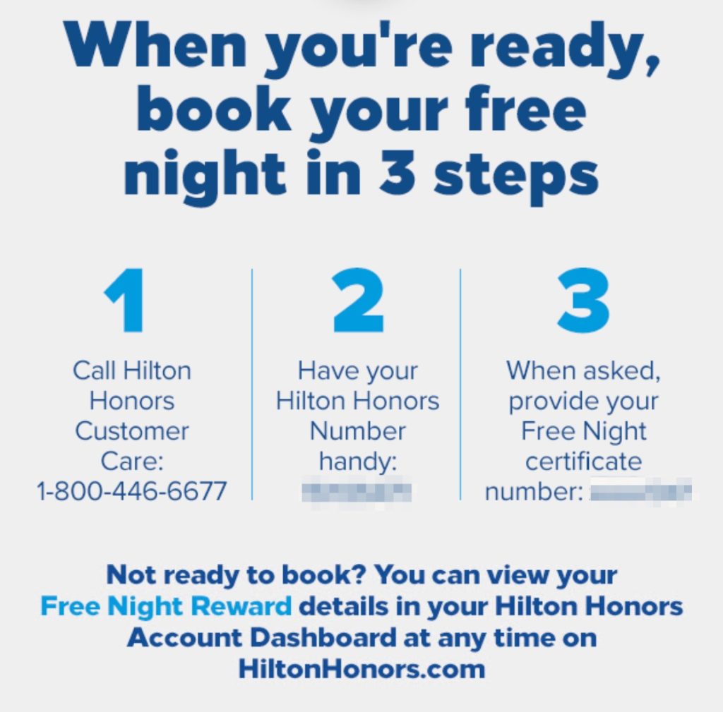 hilton free night award booking instructions
