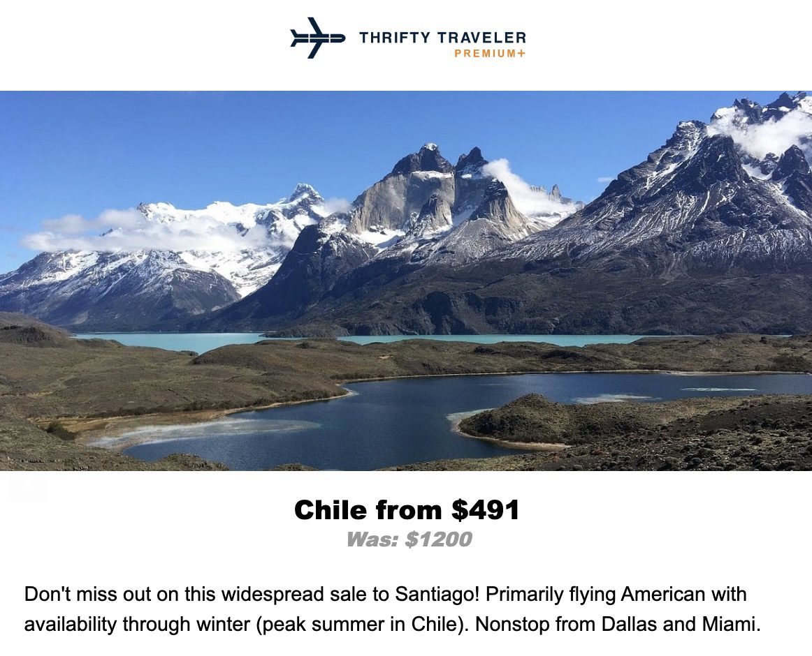 Santiago Chile flight deal