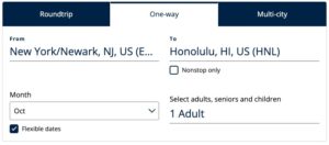 searching award space to hawaii on United to book with Turkish miles