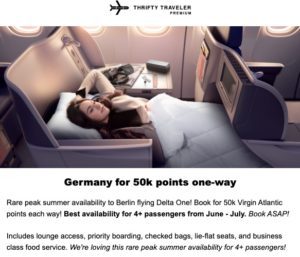 Thrifty traveler premium deal flying Delta One to Berlin