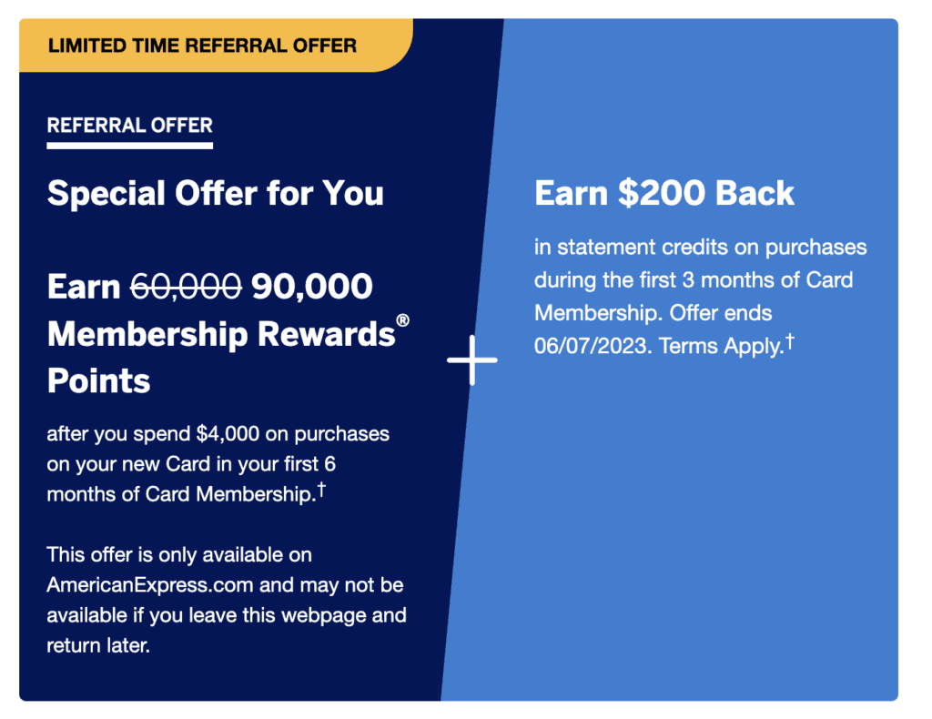 amex gold referral offer
