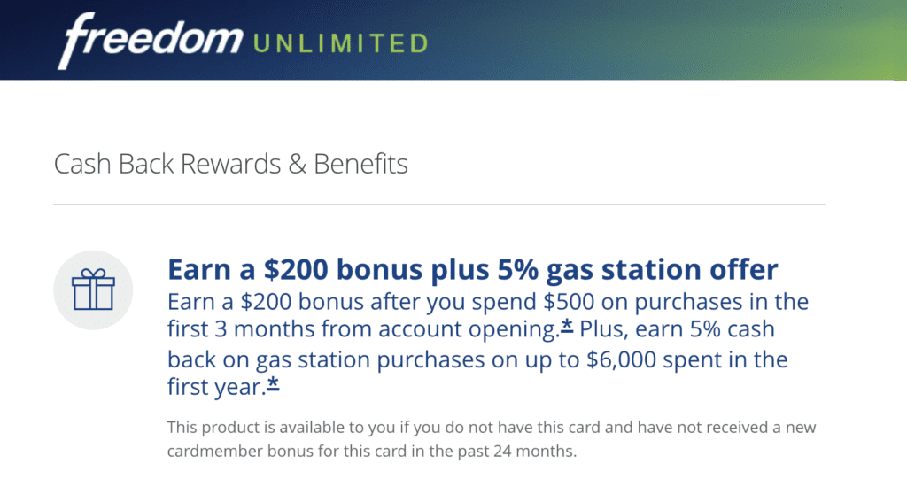 chase freedom unlimited welcome bonus through Chase