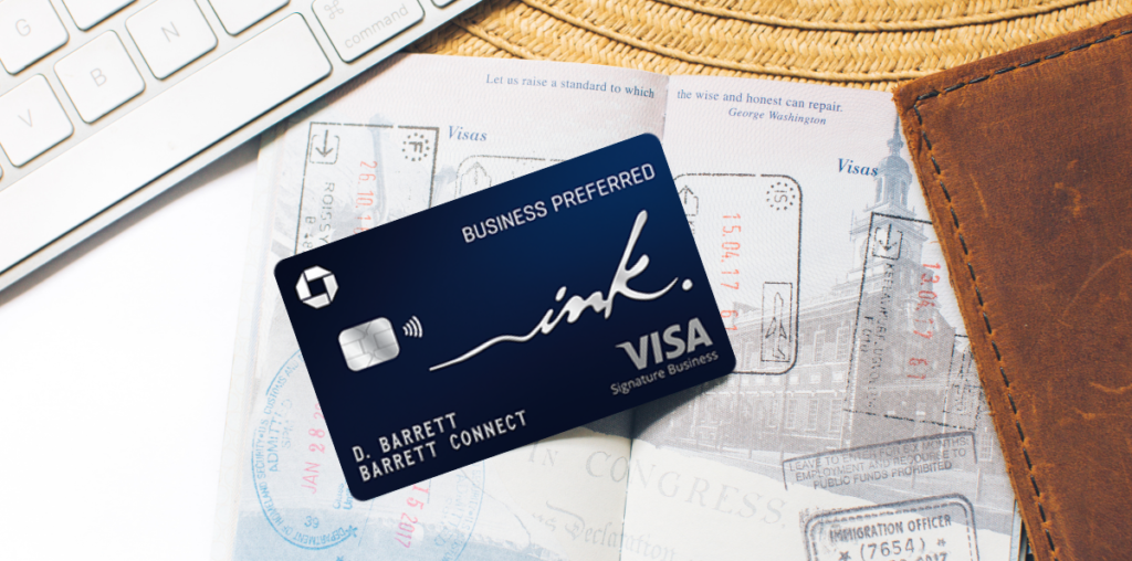 Ink Business Preferred card on a passport