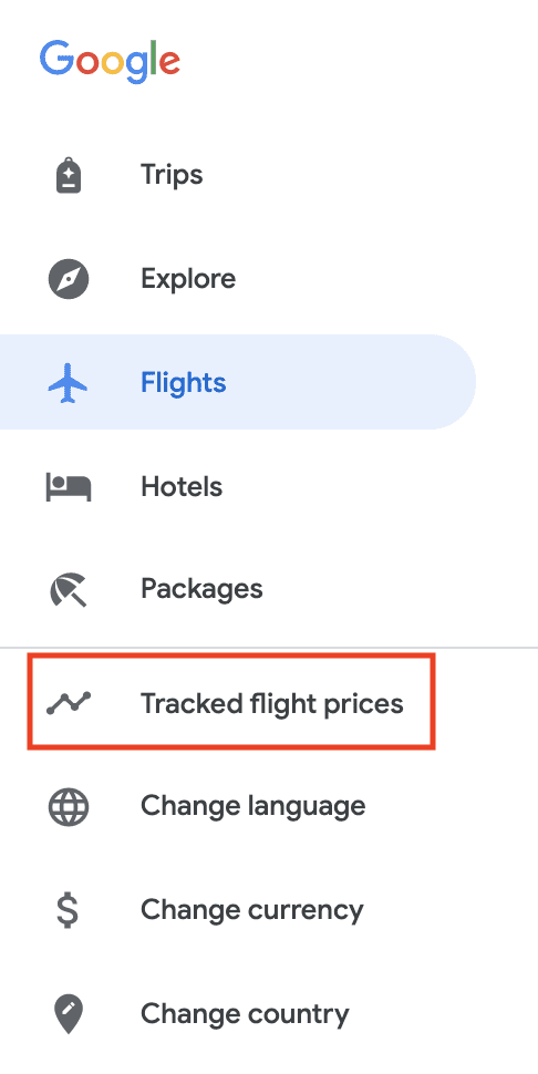 tracked flight prices 